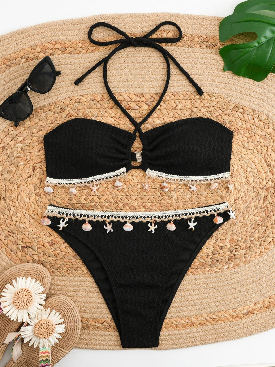 Women's bikini set with elegant waistband and detailed shell decorations Mune Fashion
