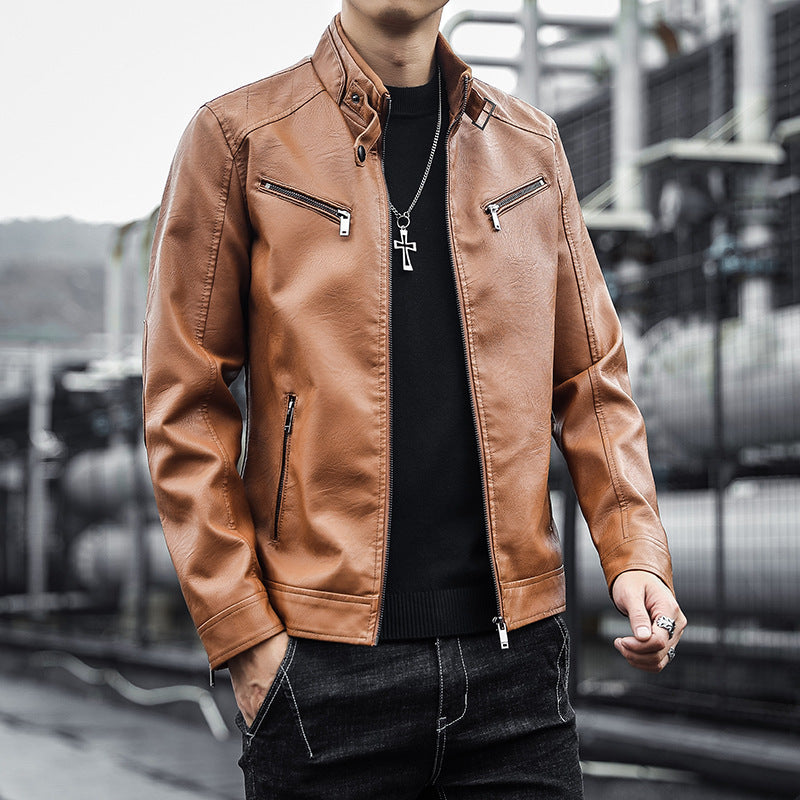 Men Stylish Faux Leather Jacket Mune Fashion
