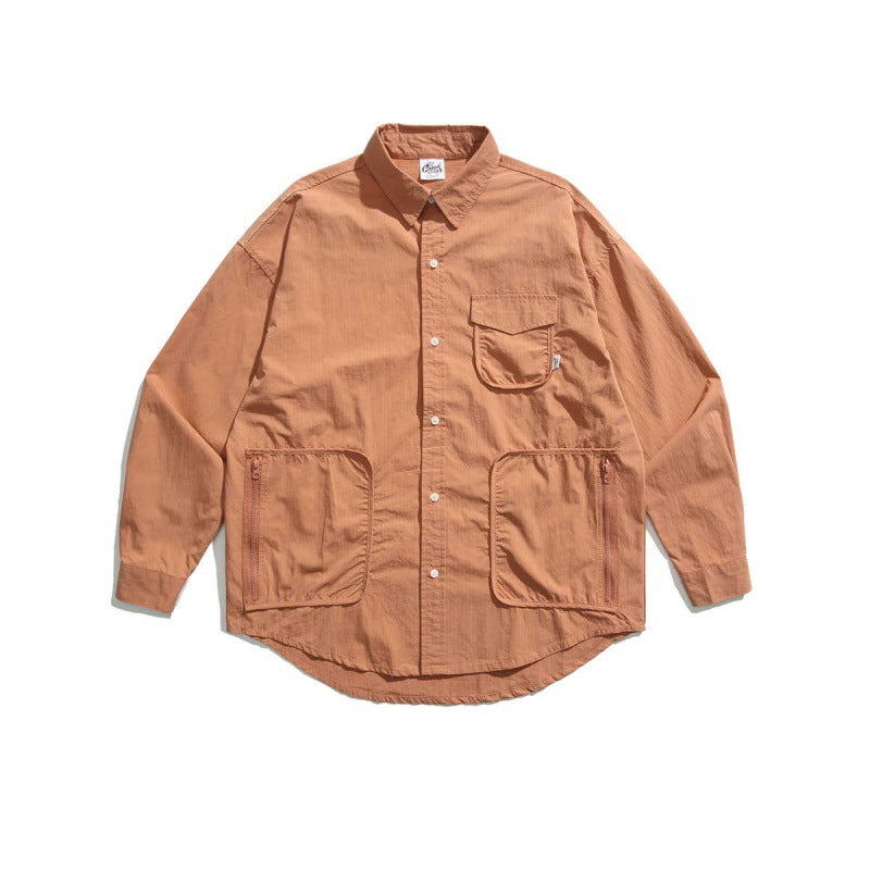 Unisex Boxy Overshirt Jacket with utility pockets, rounded hem, and oversized fit Mune Fashion