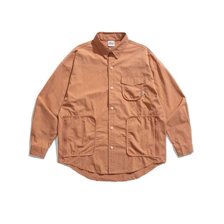Unisex Boxy Overshirt Jacket with utility pockets, rounded hem, and oversized fit Mune Fashion