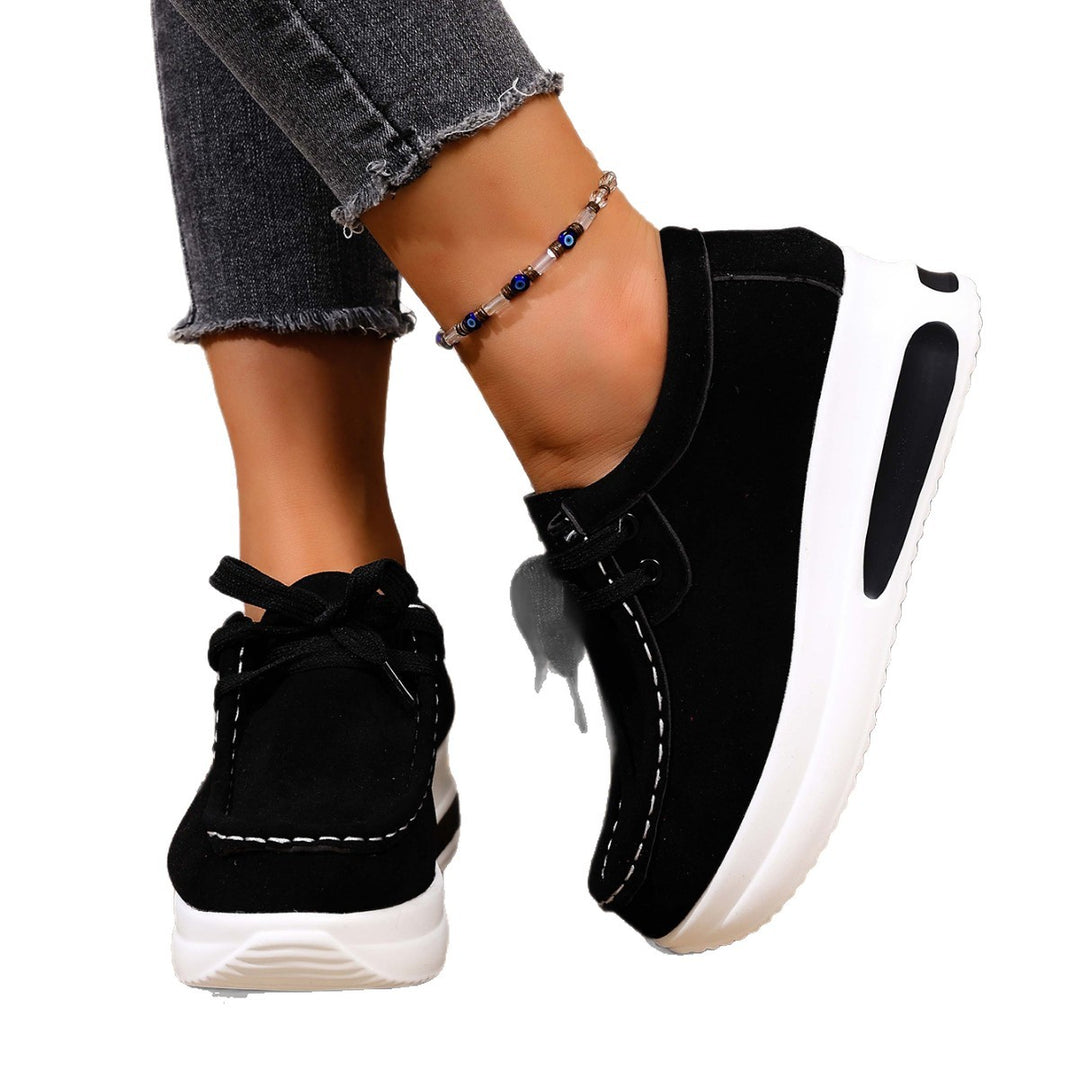 Women's Comfortable Wedge Platform Sneakers with Suede Look and Padded Comfort Insole Mune Fashion