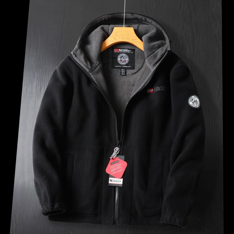Women's Hooded Teddy Fleece Jacket with Full Zip, Elastic Cuffs and Slant Pockets Mune Fashion
