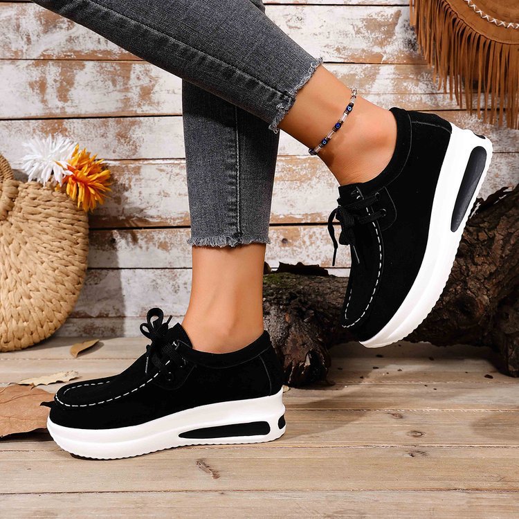 Women's wedge sneakers in moccasin style with cushioning air-cushioned platform sole Mune Fashion