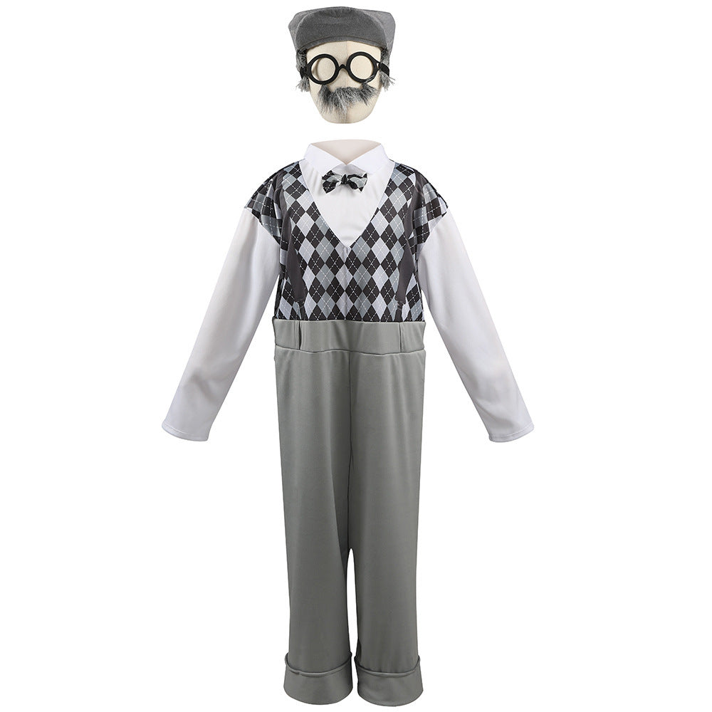Men's carnival costume as a stylish grandfather with characteristic accessories Mune Fashion
