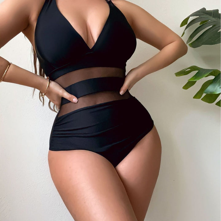 Ladies sporty swimsuit with transparent waist Mune Fashion