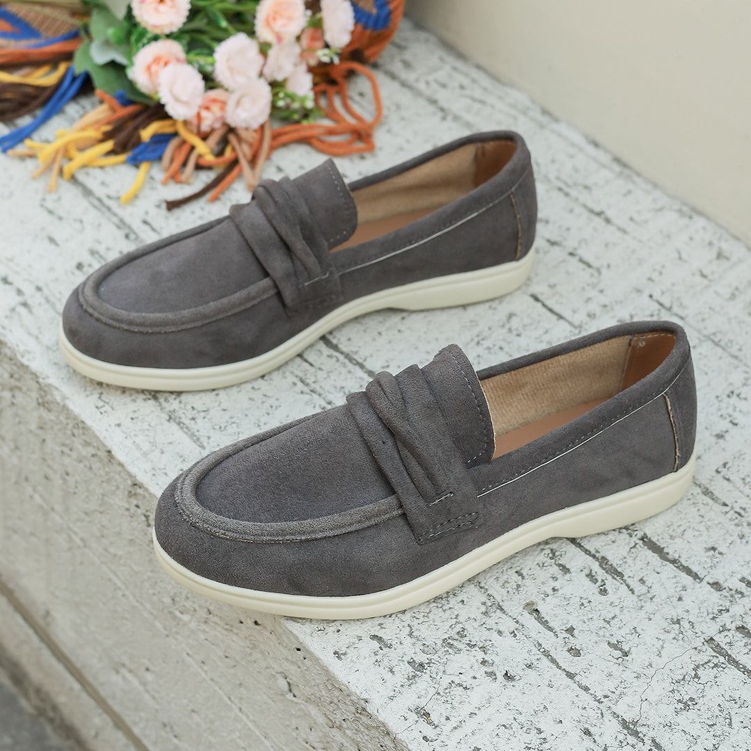 Women's elegant suede-look loafers with padded comfort insole Mune Fashion