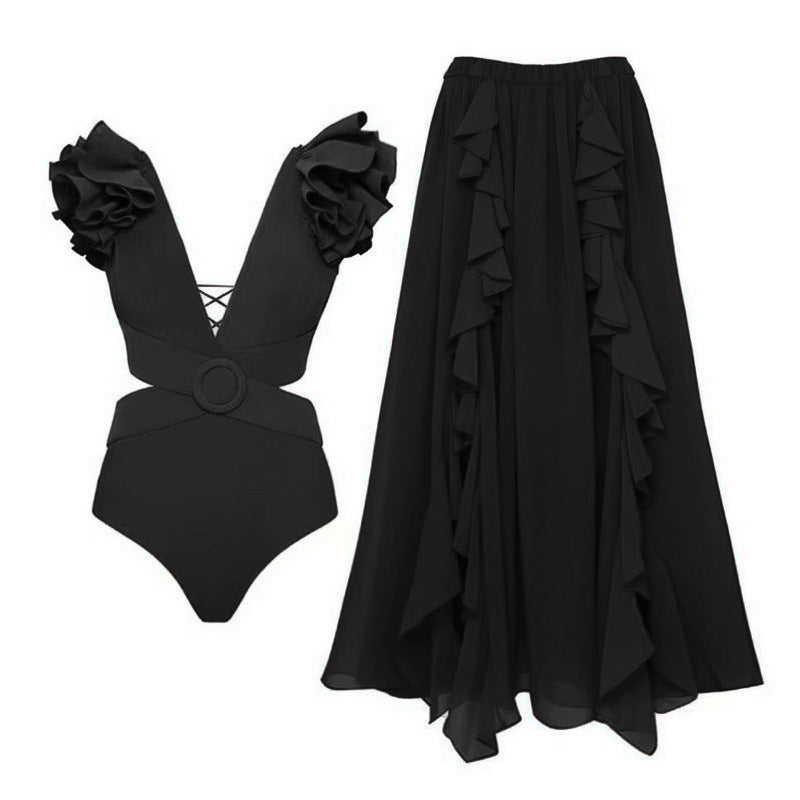 Women's one-piece swimsuit with voluminous ruffles and sophisticated cut Mune Fashion