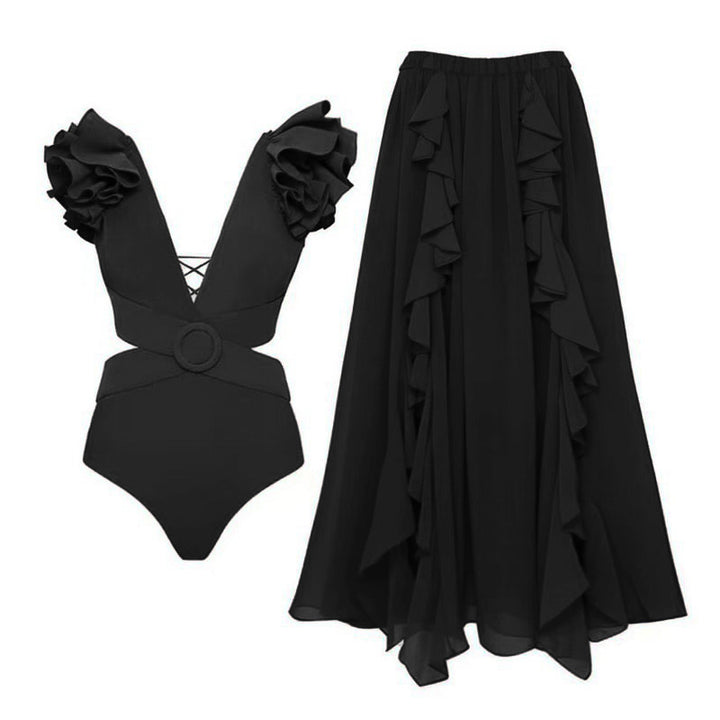 Women's one-piece swimsuit with voluminous ruffles and sophisticated cut Mune Fashion