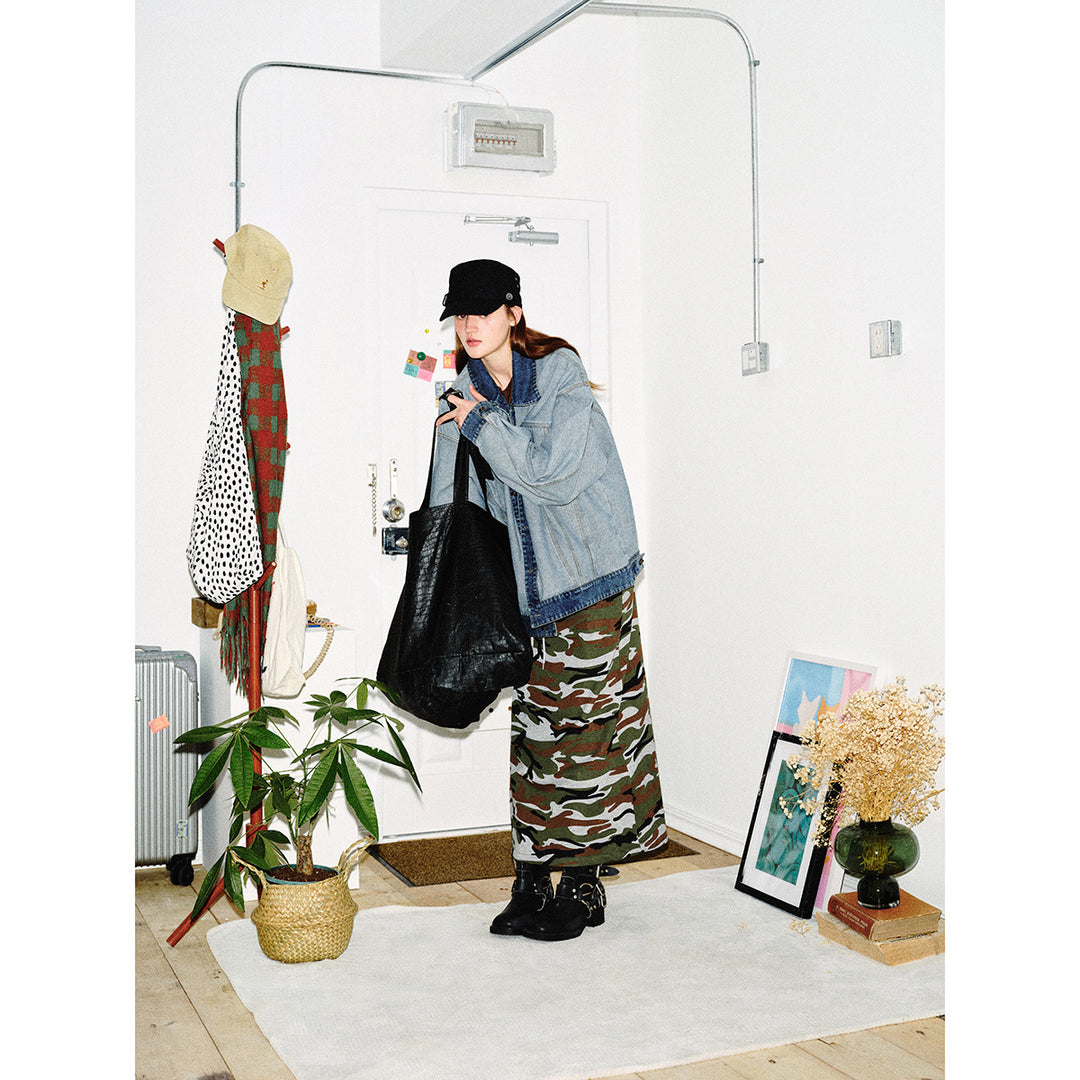 Unisex Oversize Jeans Jacket in Boxy Cut with Contrast Trim and Chest Flaps Mune Fashion