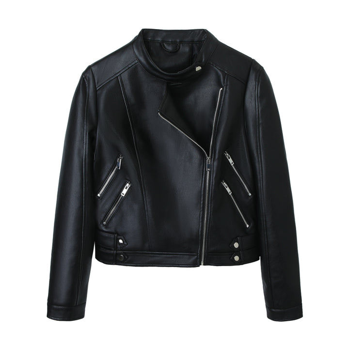 Women's Leather Jacket Mune Fashion