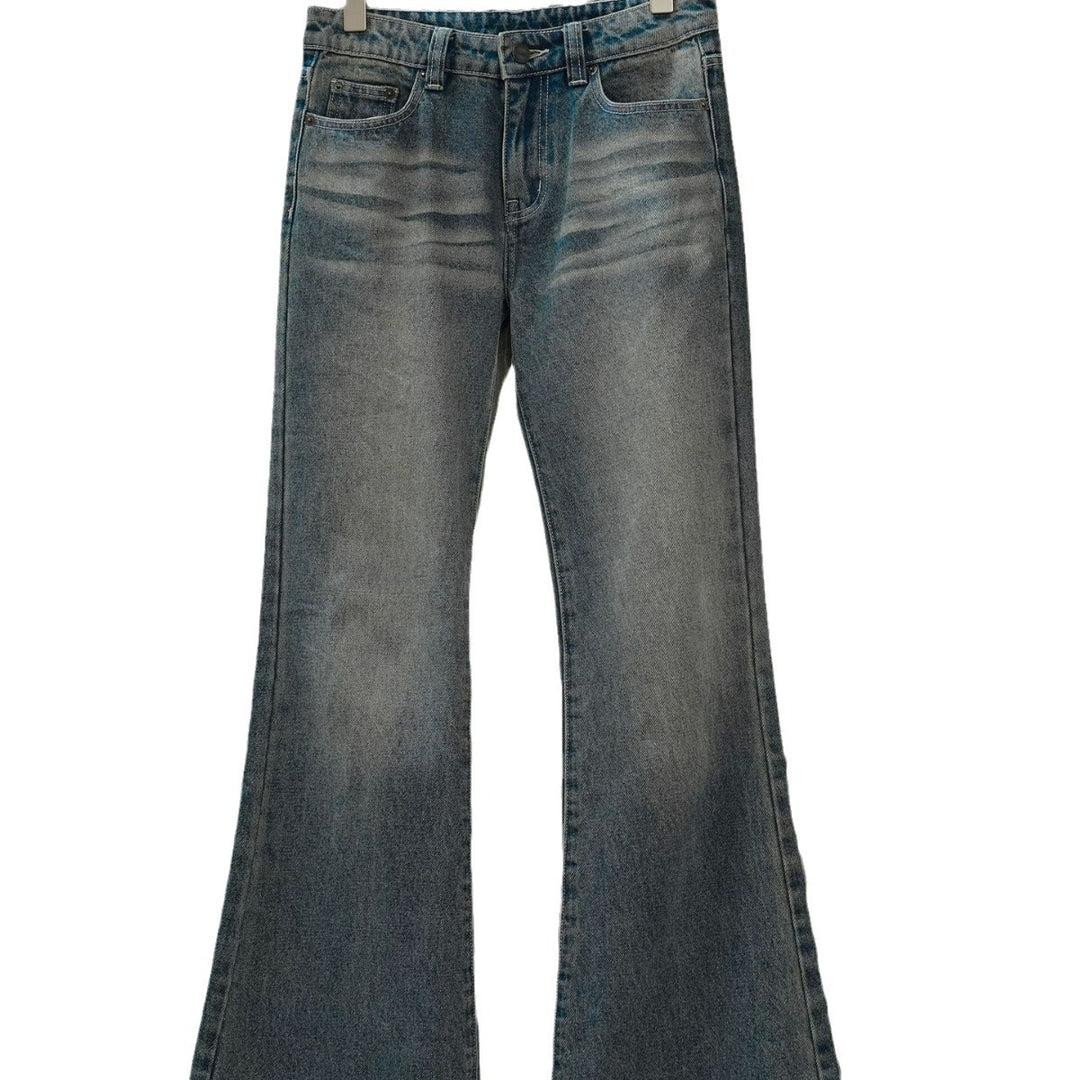 Women's High-Waisted Denim Palazzo Pants in Vintage Look with Wide Leg and Slight Flare Mune Fashion