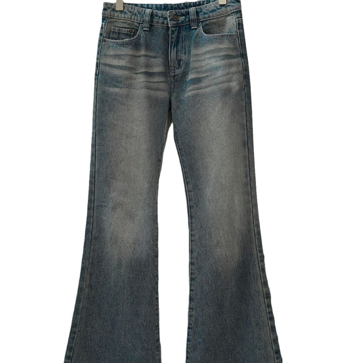 Women's High-Waisted Denim Palazzo Pants in Vintage Look with Wide Leg and Slight Flare Mune Fashion