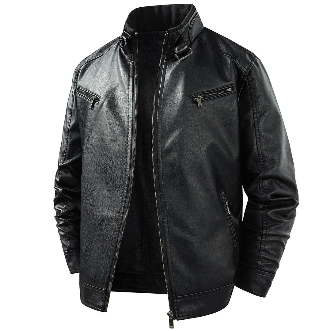 Men's Fashion Leather Jacket with Fleece Lining Mune Fashion
