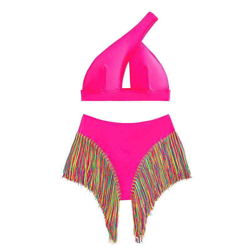 Women's One-sided Bikini with Fringed Hem Mune Fashion