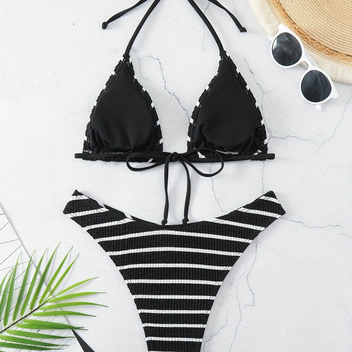 Women's Triangle Bikini with sophisticated stripes Mune Fashion