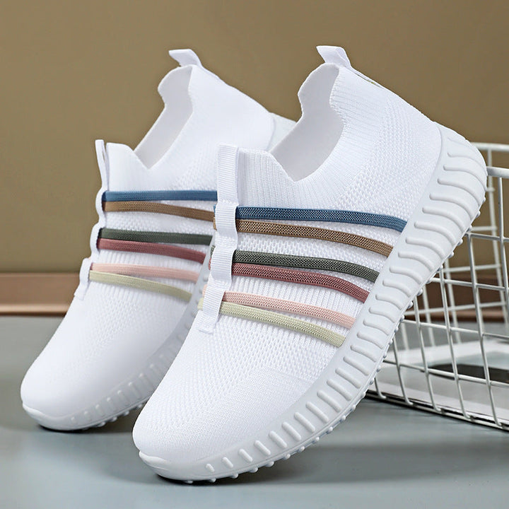Women Lightweight and Breathable Slip-On Sneakers with Elastic Insert Mune Fashion