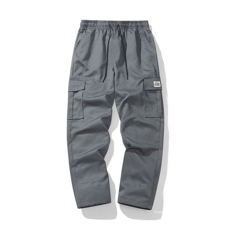 Men's Casual Cargo Jogging Pants with Elastic Drawstring Waistband, Multiple Pockets & Tapered Leg Mune Fashion