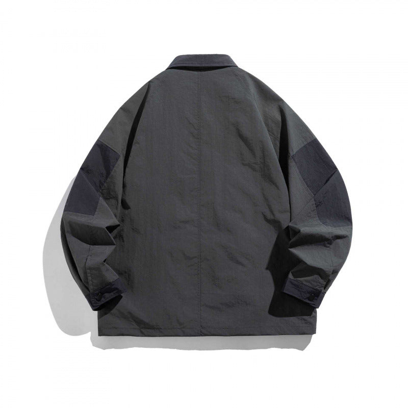 Unisex Oversize Utility-Field Jacket with patch pockets, contrast panels, and hidden zip placket Mune Fashion