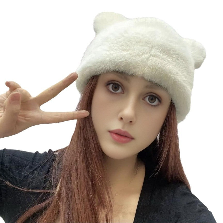 Ladies Cozy Hat with Bear Ears made of high-quality Faux Fur Mune Fashion
