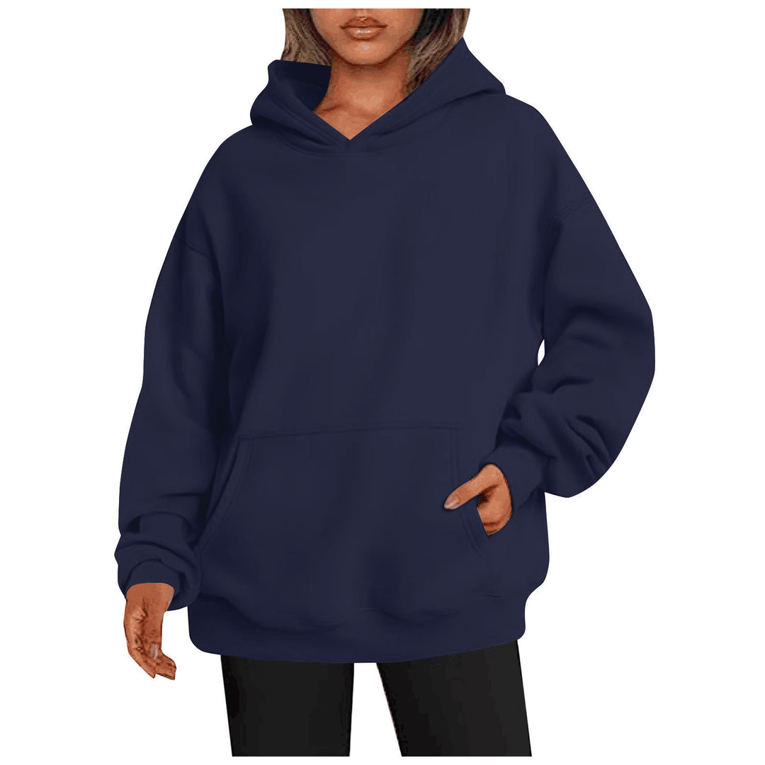 Women's oversized hooded sweatshirt made of soft cotton blend with kangaroo pocket Mune Fashion