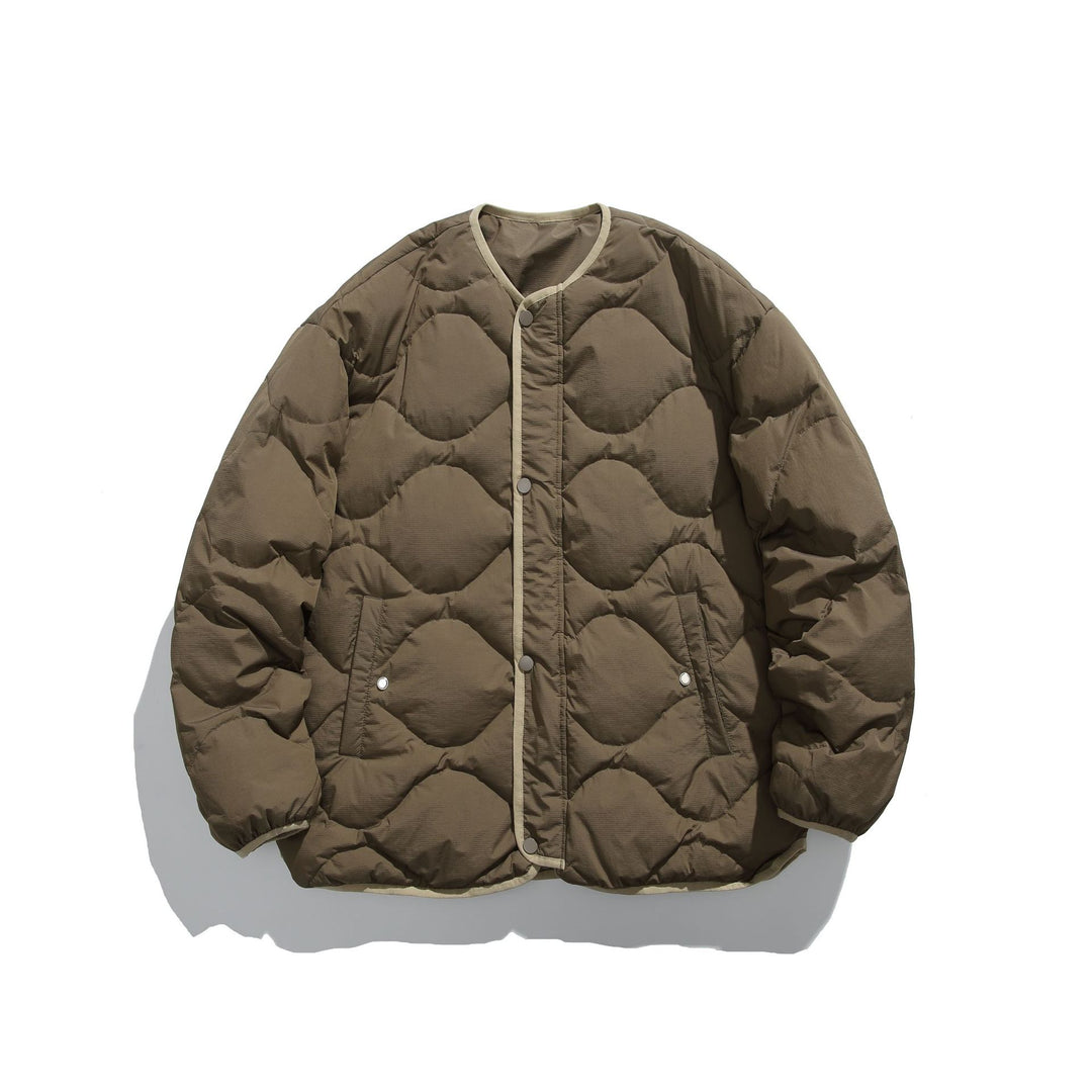 Unisex Boxy quilted liner jacket in oversized style with round neckline Mune Fashion