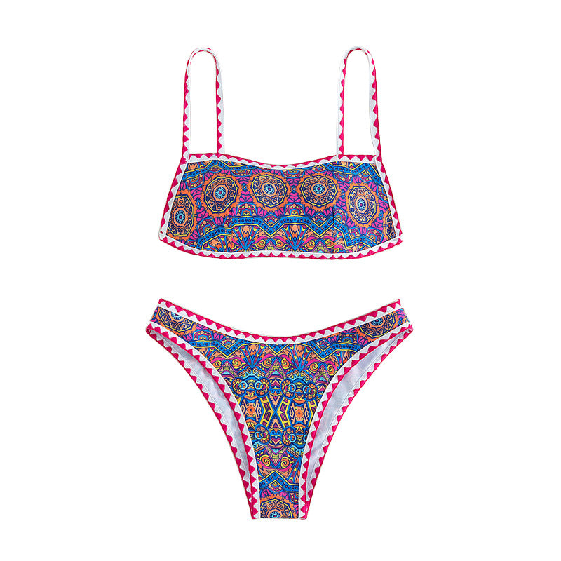 Women's bandeau bikini with trendy ethnic pattern Mune Fashion