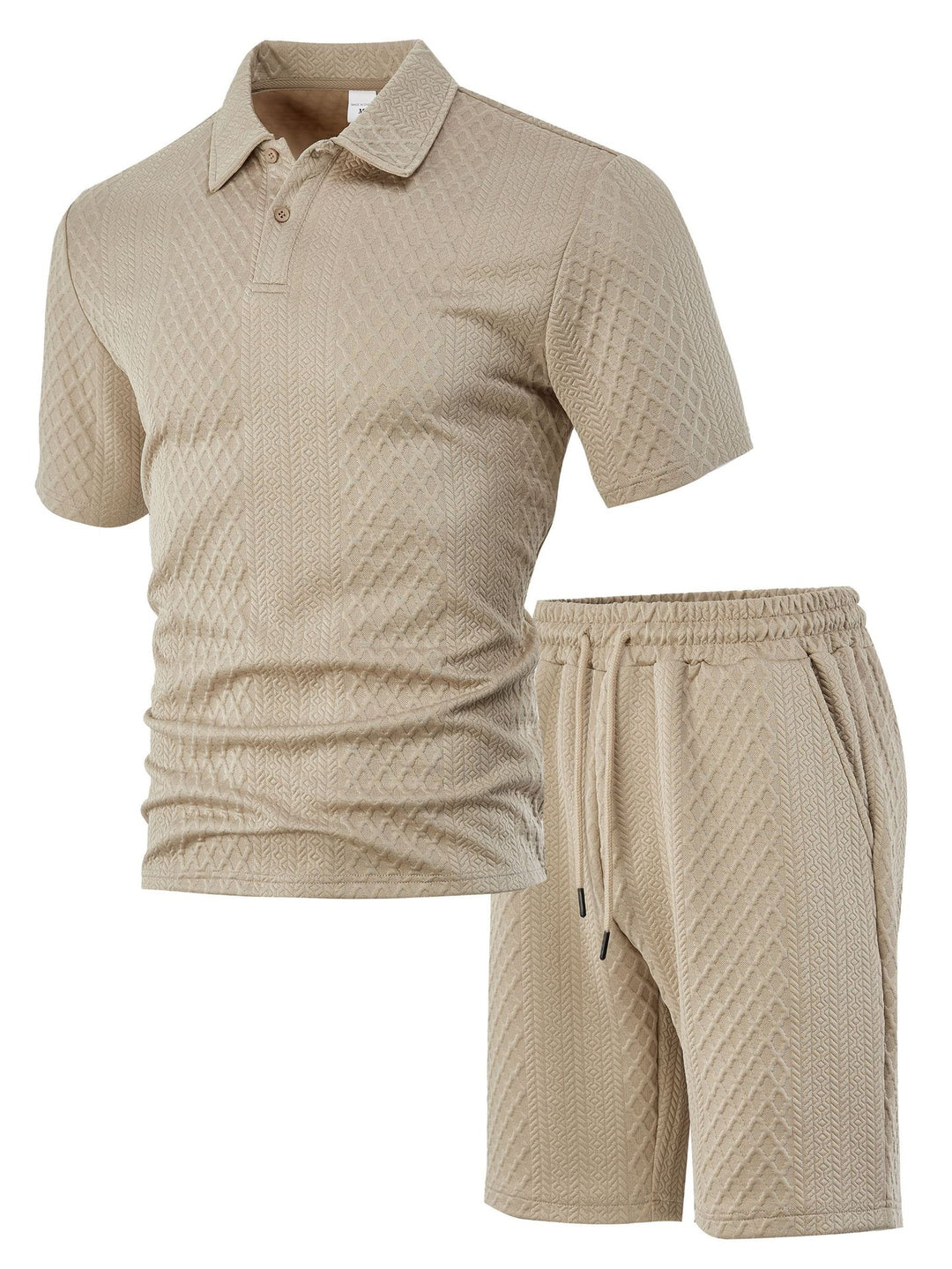Men's structured polo shirt and bermuda shorts set made of quilted cotton blend Mune Fashion