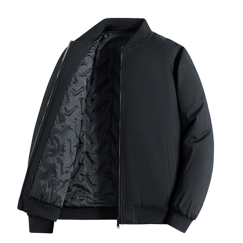 Men's Minimalist Tech Bomber Jacket with Thermally Insulated Quilted Lining and Concealed Zipper Mune Fashion