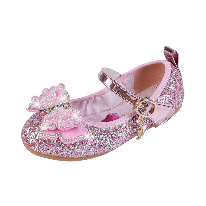 Girls Glittering Ballerinas with Bow Applications Mune Fashion
