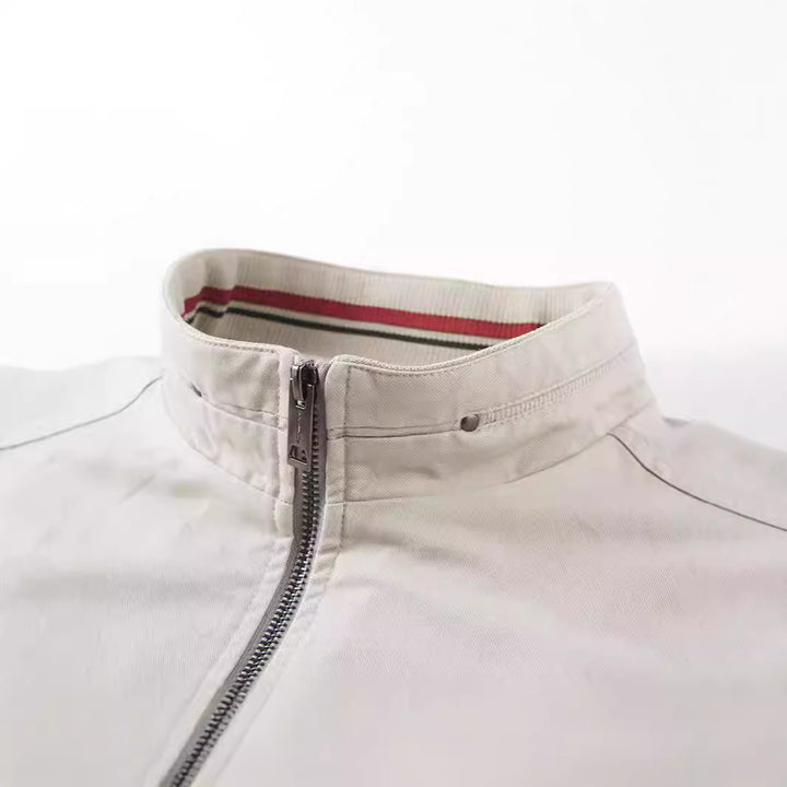 Men's Casual Short Jacket in Harrington Style with Stand Collar and Inner Pocket Mune Fashion