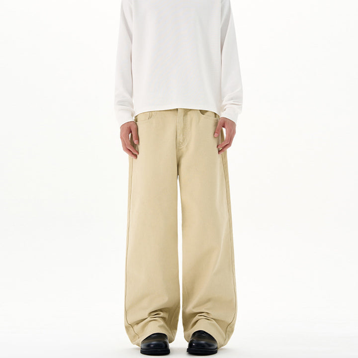 Men's Loose-Fitting Five-Pocket Denim Pants in Straight Palazzo Cut Mune Fashion
