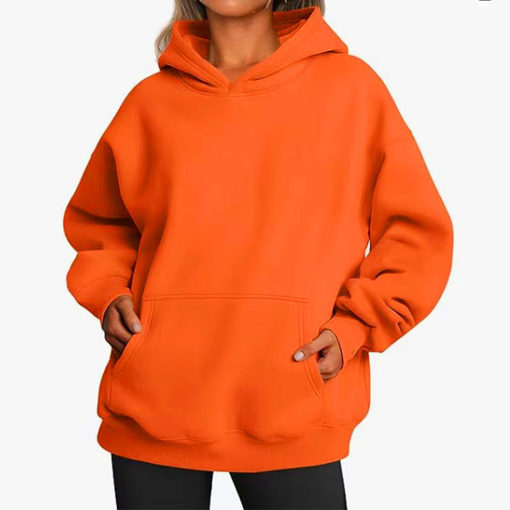 Women Longline-Oversize Hoodie with dropped shoulder, reinforced kangaroo pocket and ribbed hem Mune Fashion