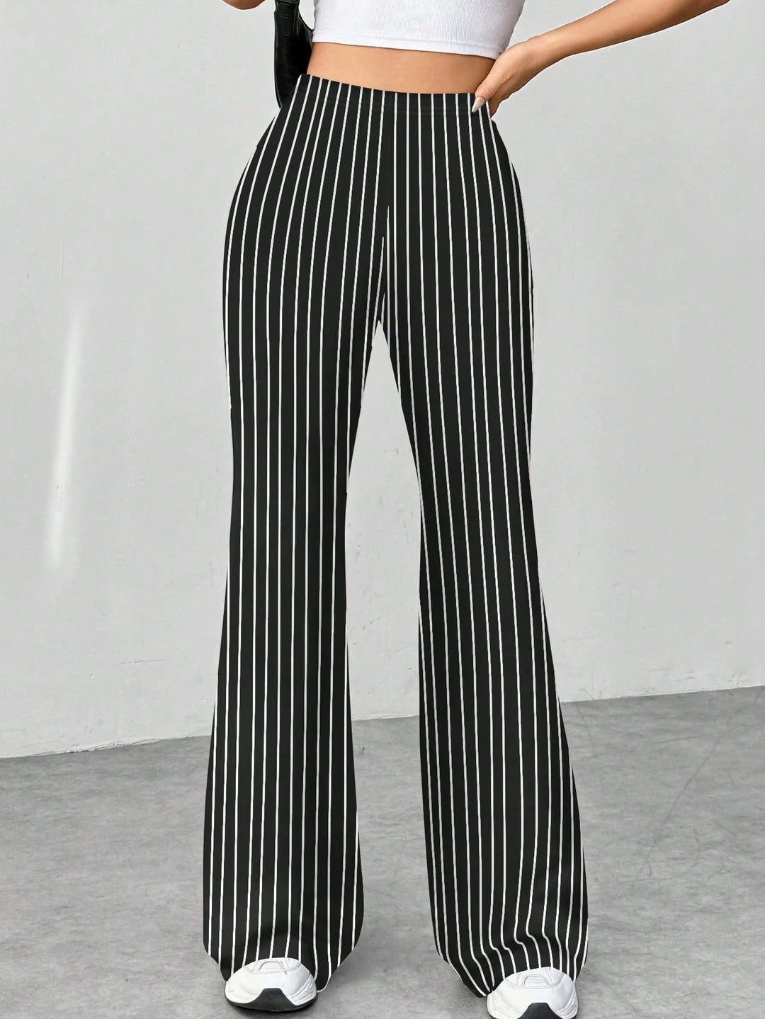Ladies' Stretch Flared Pants with High Waist and Wide Leg Mune Fashion