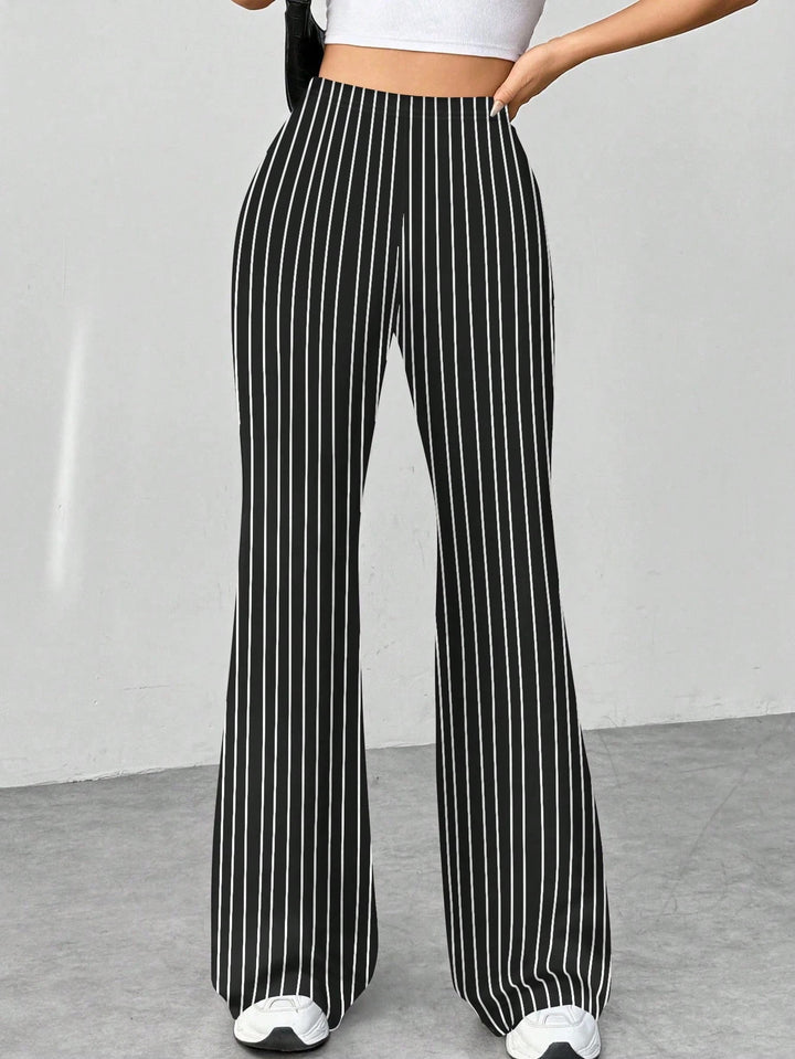 Ladies' Stretch Flared Pants with High Waist and Wide Leg Mune Fashion