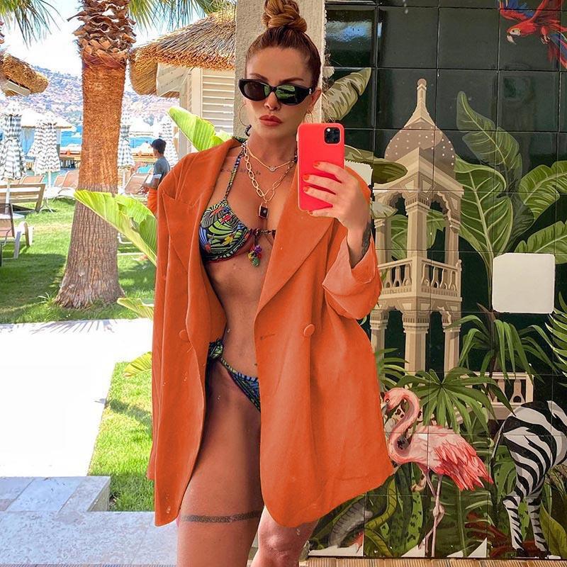 [Women] Light oversized beach blazer as a casual cover-up with draped lapels Mune Fashion