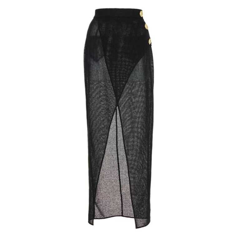 Ladies' one-piece swimsuit with fashionable lacing details and chic beach maxi skirts Mune Fashion