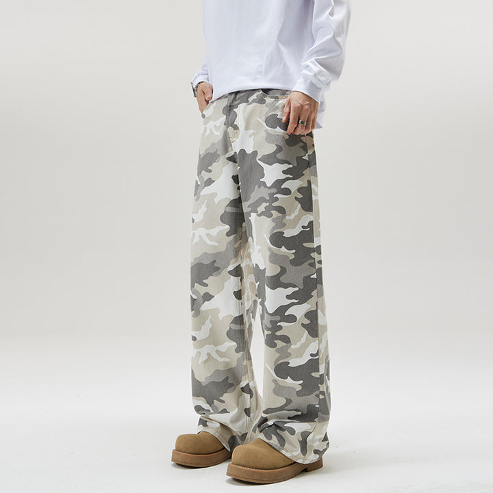 Men's Loose Camouflage Twill Pants in Oversized Baggy Cut Mune Fashion