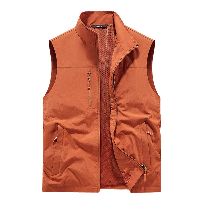 Men's Lightweight Outdoor Vest with Mesh Lining and Multifunction Pockets Mune Fashion