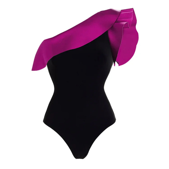 Women's swimsuit with asymmetrical ruffle design Mune Fashion