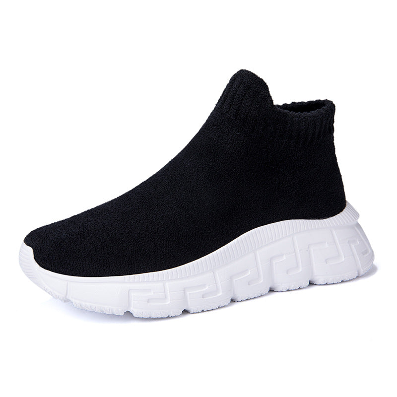 Women's cozy sock sneaker made of teddy velvet with elastic shaft and shock-absorbing profile sole Mune Fashion