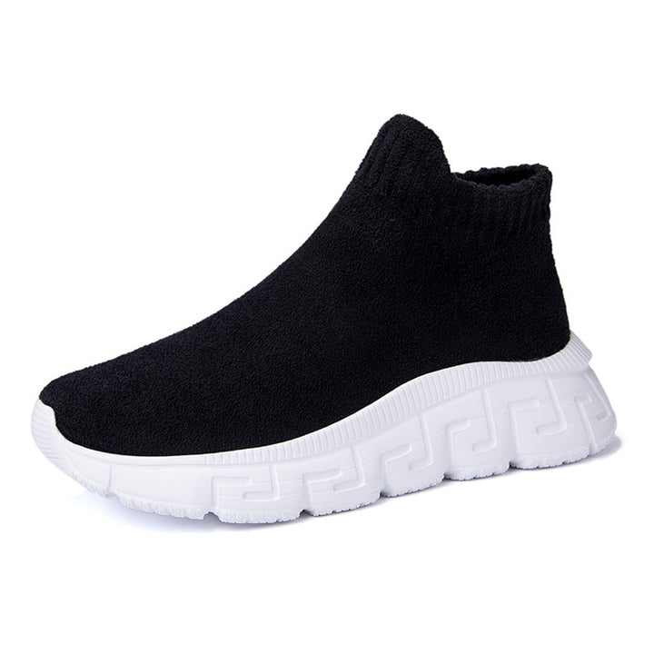 Women's cozy sock sneaker made of teddy velvet with elastic shaft and shock-absorbing profile sole Mune Fashion