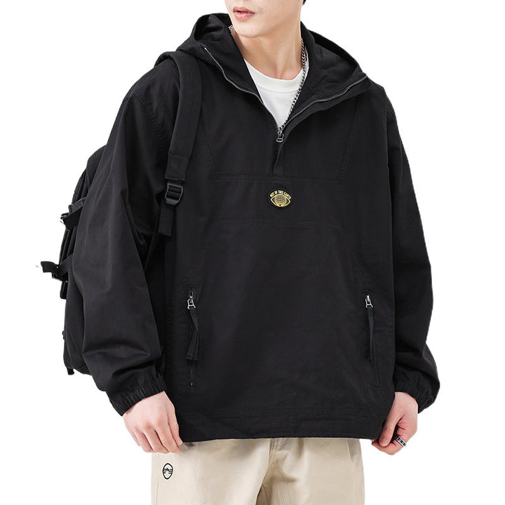 Men's Hooded Anorak Pullover Jacket in Oversize Utility Style Mune Fashion