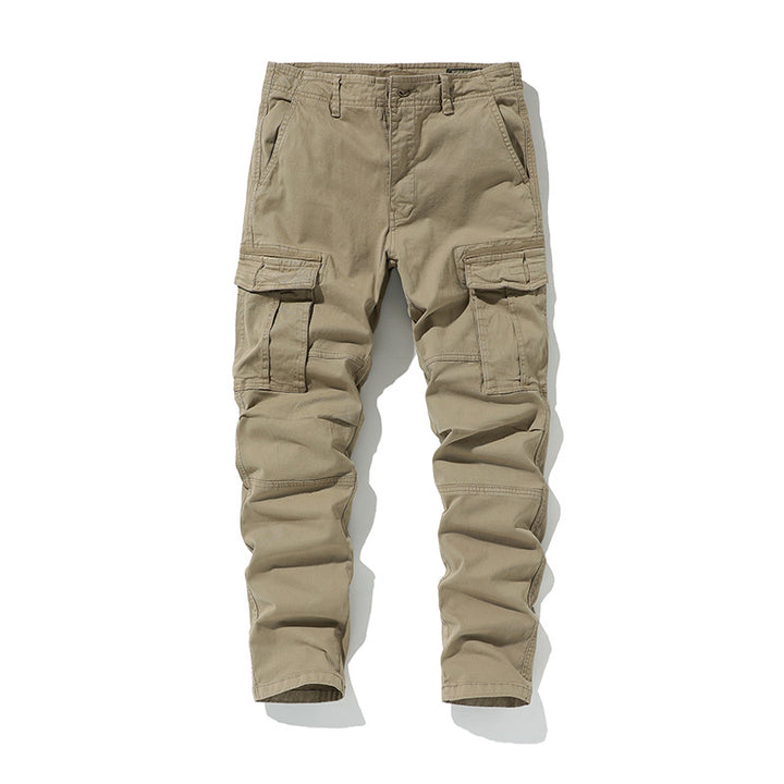 Men's Tapered Canvas Cargo Work Pants with Ergonomic Knee Pleats and Organizer Pockets Mune Fashion