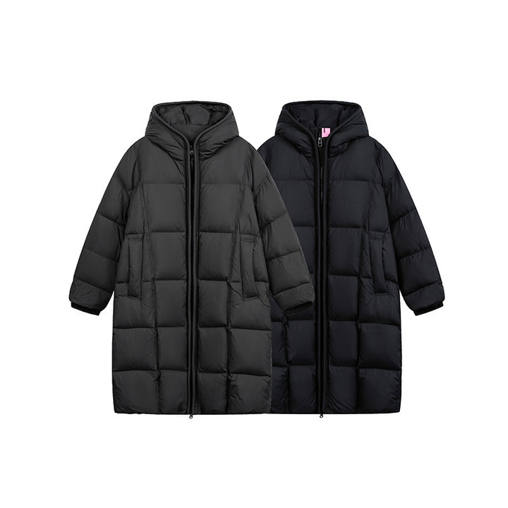 Women's Long Quilted Coat with Hood, Oversize Thermal Insulation Mune Fashion