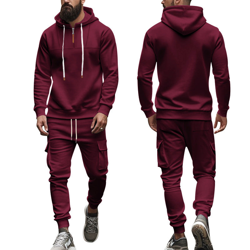 Men's nano cargo jogging set with half-zip hoodie and drawstring cargo pants Mune Fashion