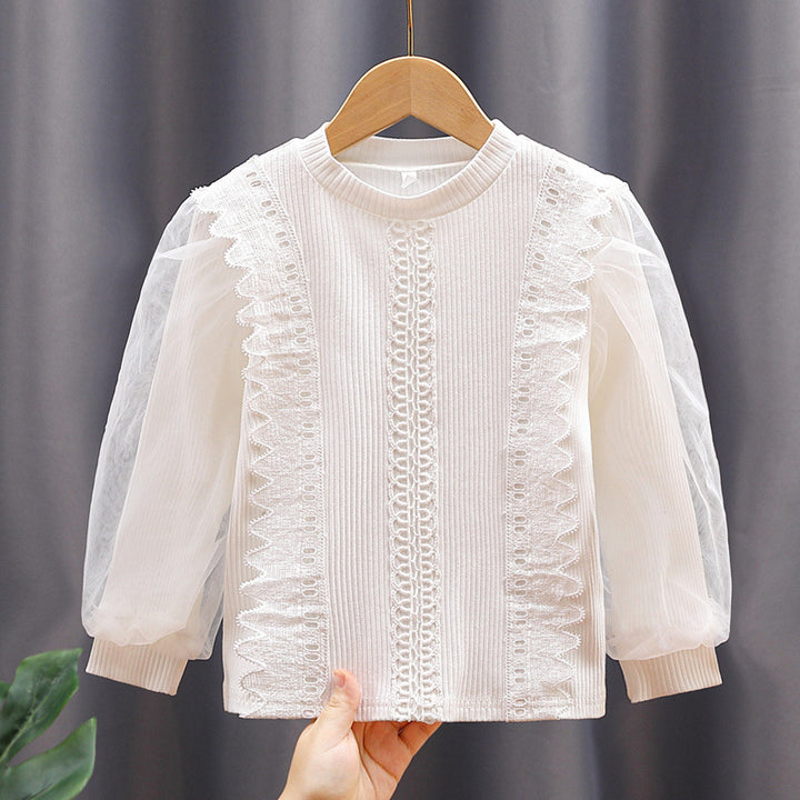 Women's sweatshirt with tulle sleeves and ruffle details Mune Fashion