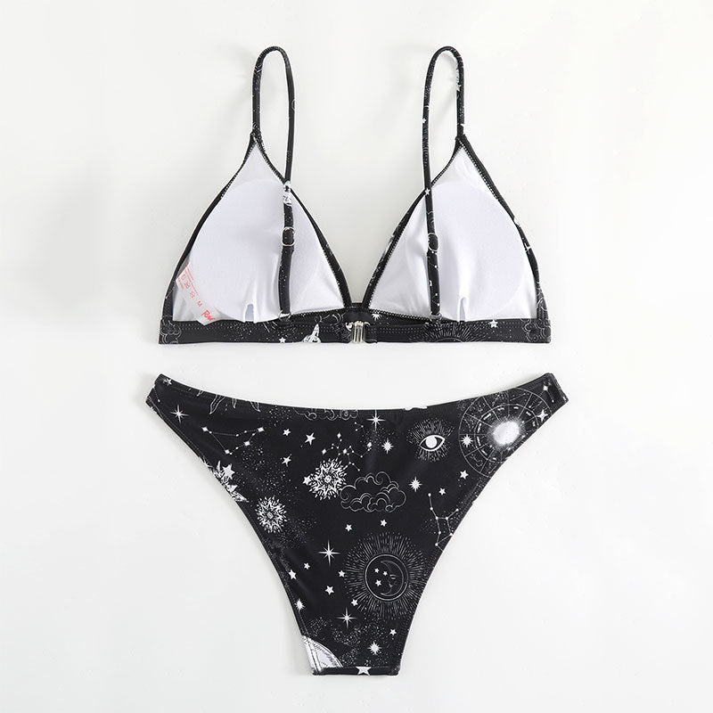 Women Triangle Bikini with unique star pattern Mune Fashion