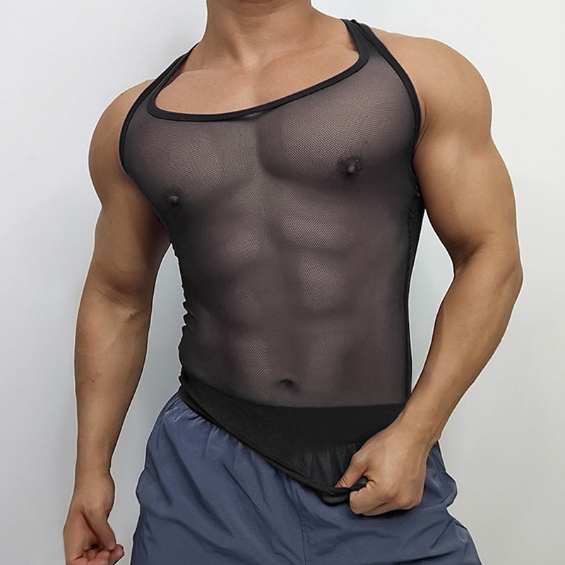 Unisex nan breathable mesh top with sporty back piece and elastic hem Mune Fashion
