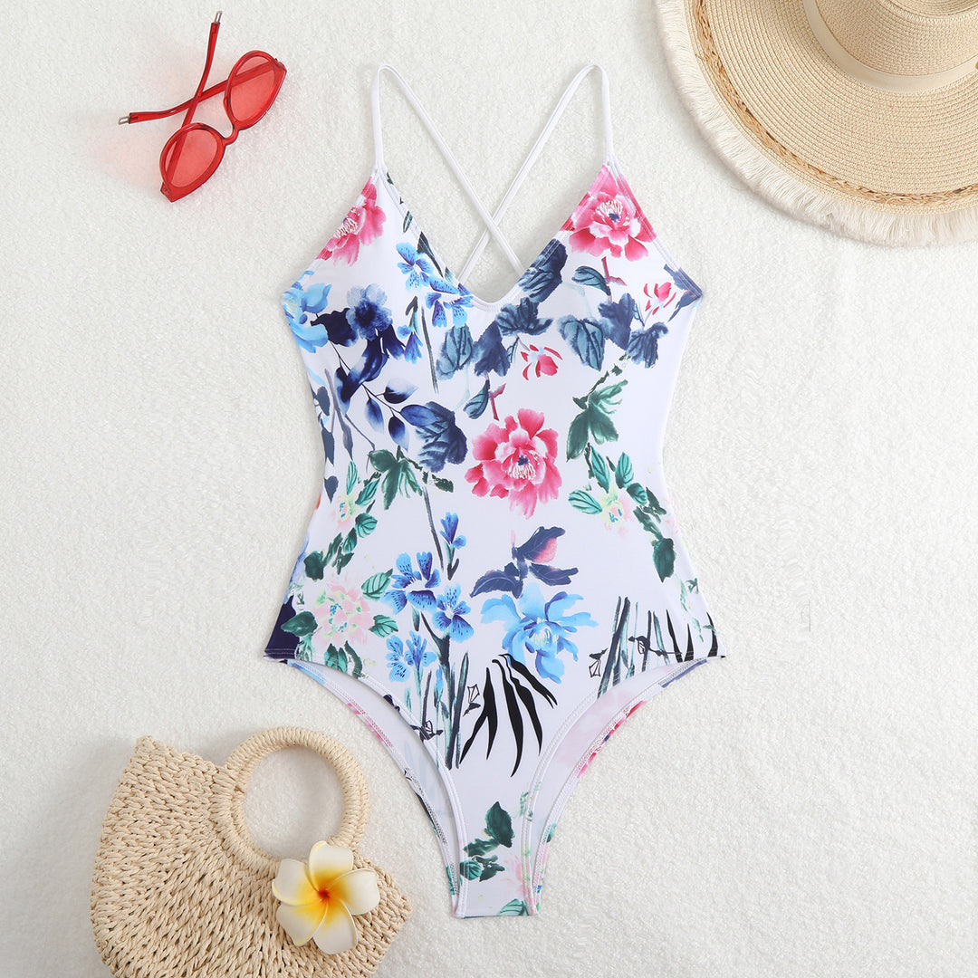 Women's triangle bikini with playful check pattern and narrow ties Mune Fashion