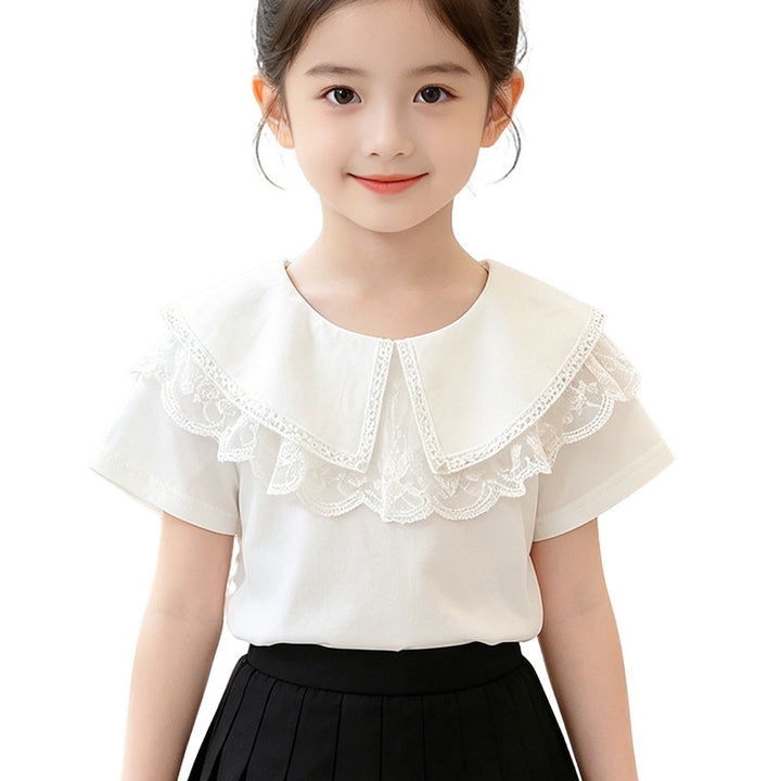 Women elegant blouse with lace collar Mune Fashion